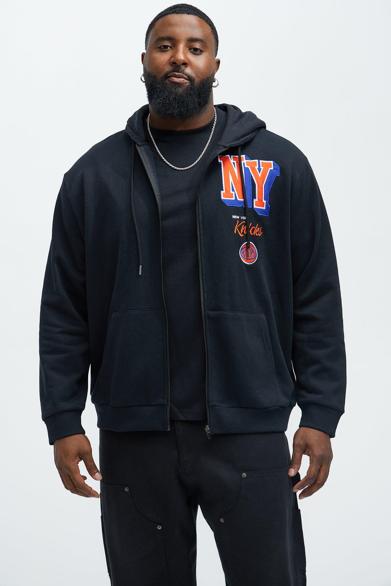Knicks Bold Zip Up Hoodie - Black Male Product Image