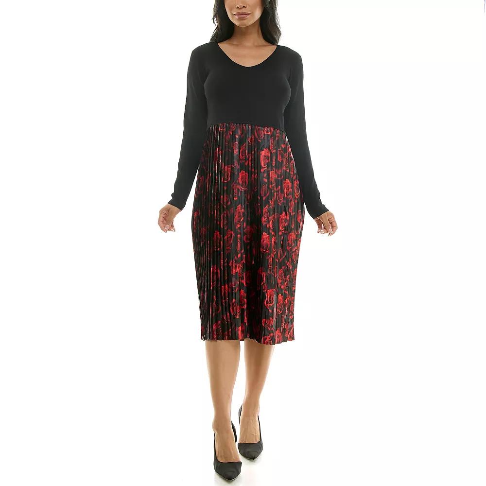 Women's Nina Leonard Lurex Knit Midi Dress,  Product Image