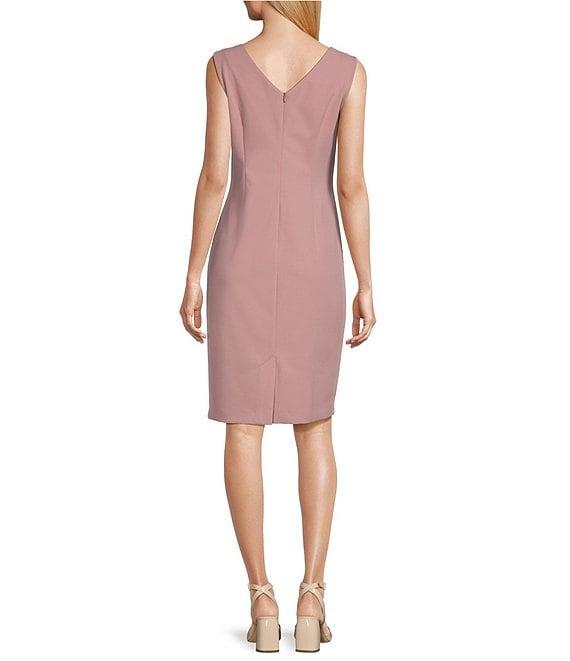 Le Bos Illusion Floral Detail Sleeve Stretch Crepe Jacket Dress Product Image