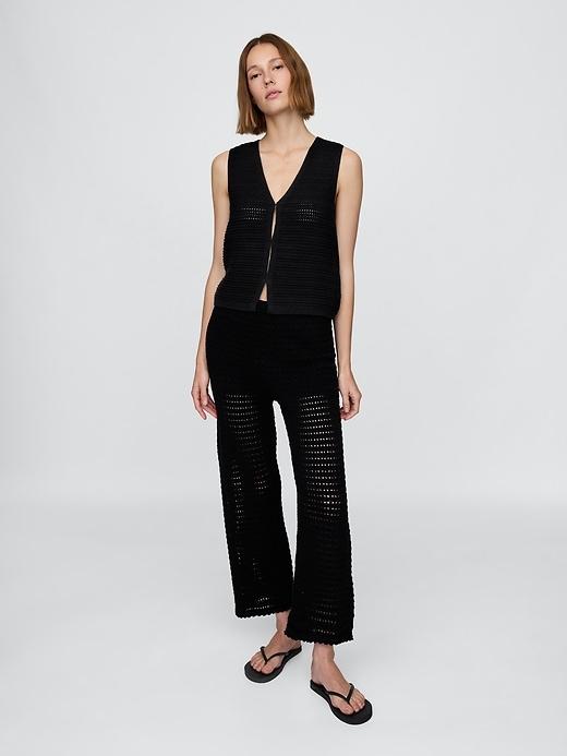 100% Cotton Crochet Ankle Pants Product Image