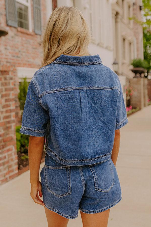 Downtown Chic Denim Top Product Image