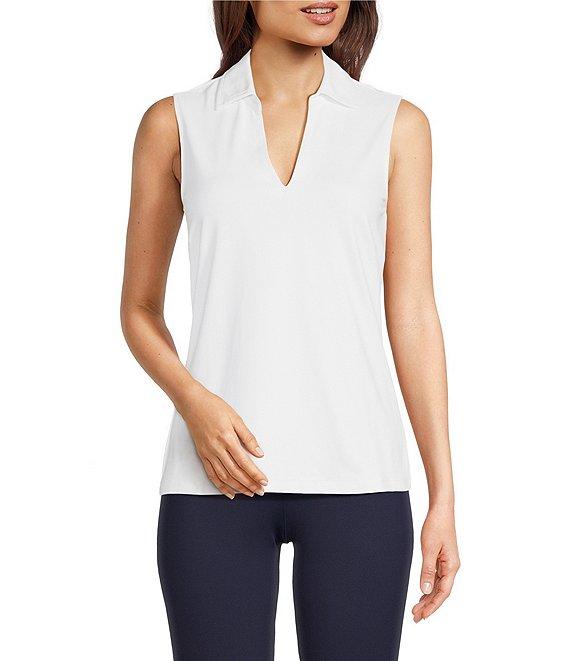 J.McLaughlin Aida Catalina Cloth Knit Point Collar Sleeveless Top Product Image