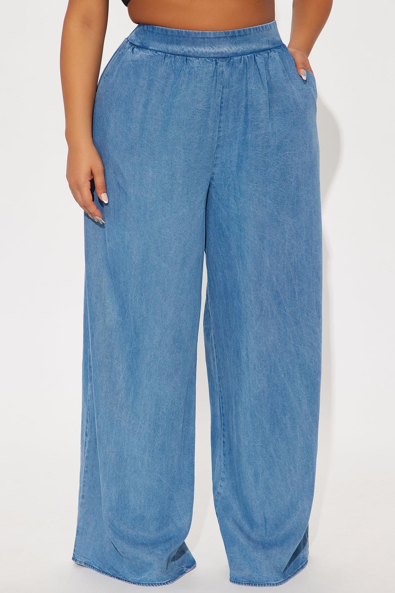Gloriana Wide Leg Pant - Medium Wash Product Image