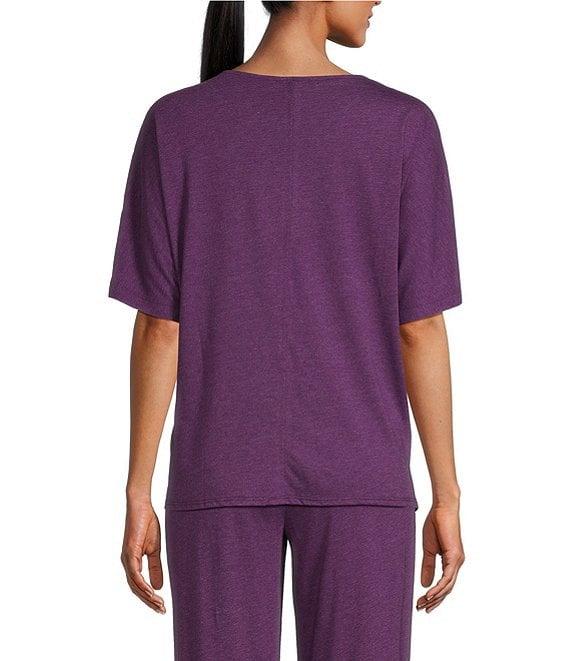 N by Natori Knit Short Sleeve Scoop Neck Lounge Top Product Image