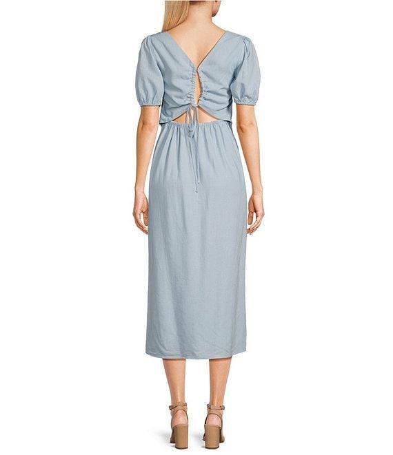 GB Short Sleeve Side Slit Midi Dress Product Image