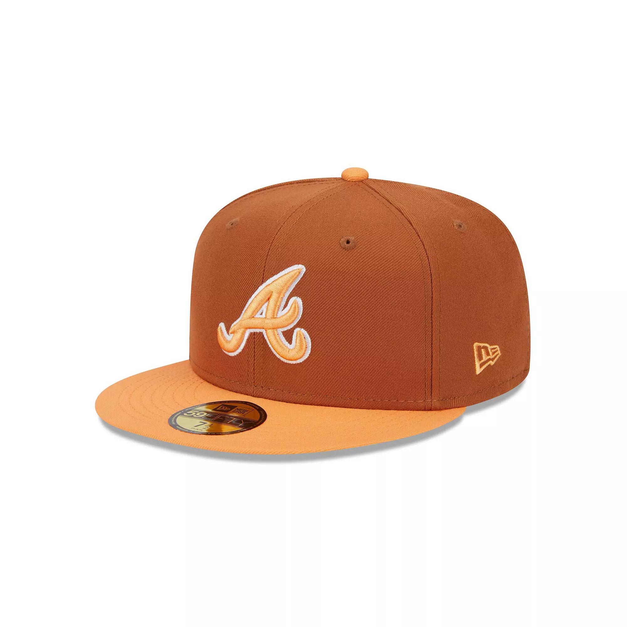 Men's New Era Brown/Orange Atlanta Braves Spring Color Basic Two-Tone 59FIFTY Fitted Hat,  Product Image