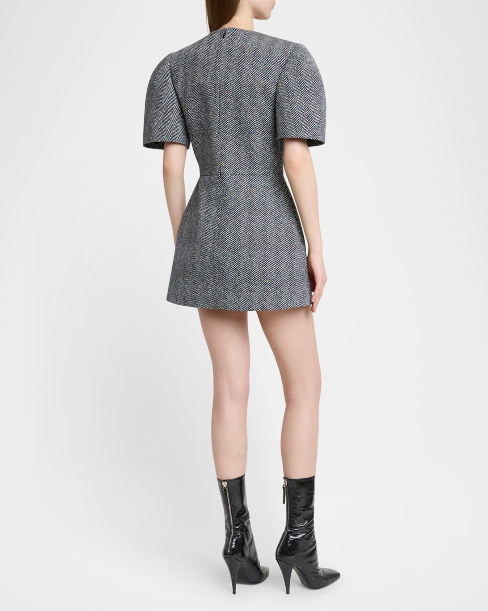 Cotton Twill Herringbone Mini Dress Product Image