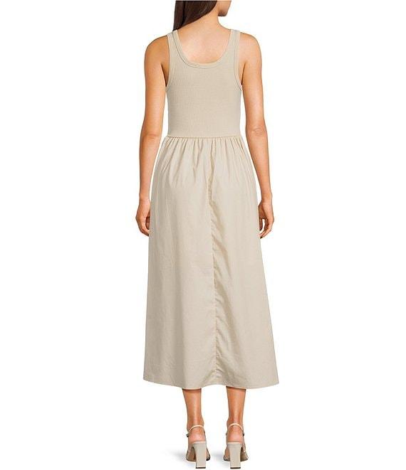 Blu Pepper Sleeveless Mixed-Media Midi Dress Product Image