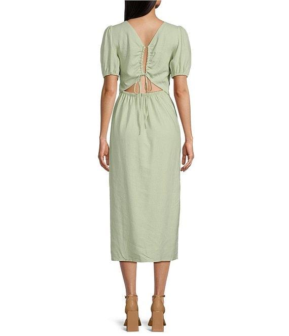 GB Short Sleeve Side Slit Midi Dress Product Image