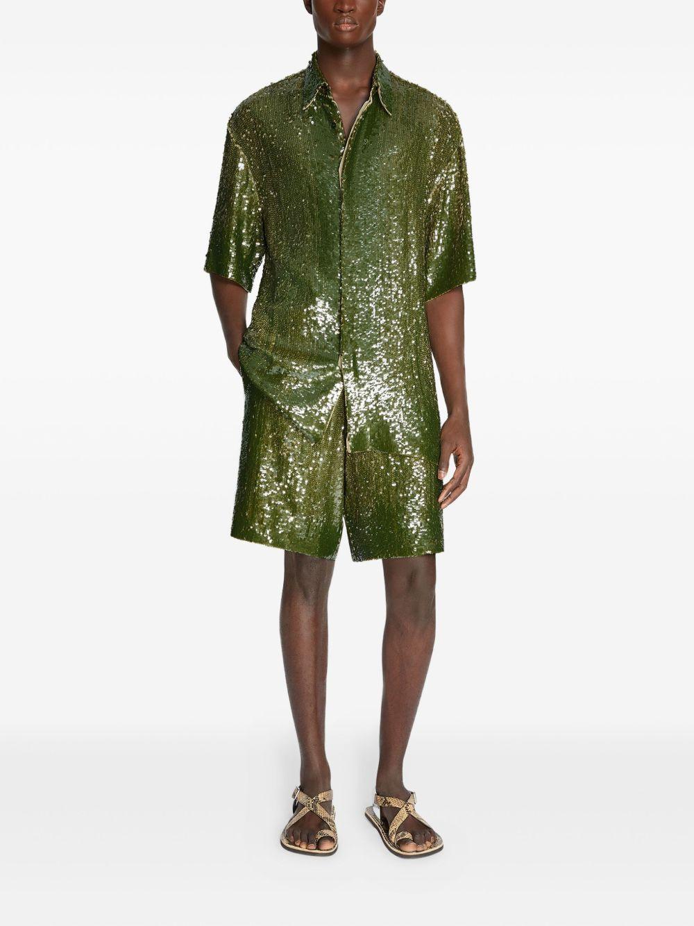 sequin-embellished short-sleeve shirt Product Image