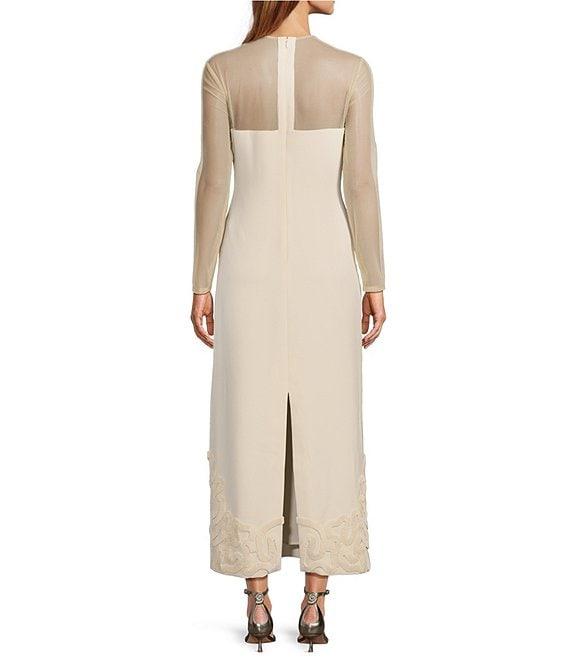 Antonio Melani x Elizabeth Damrich Babe Mesh Long Sleeve Crepe Soutache Full Length Dress Product Image