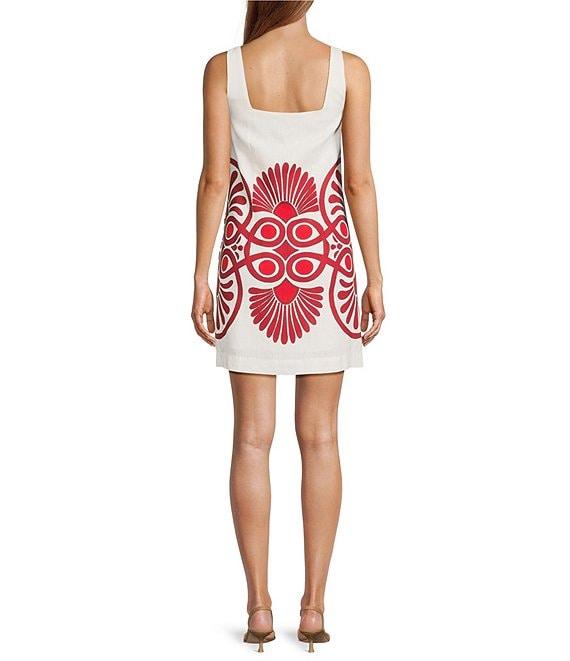 Antonio Melani Eliana Printed Linen Blend Square Neck Dress Product Image