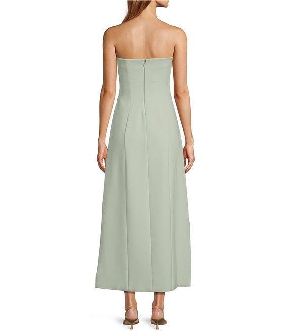 Le' AL.X Woven Straight Neck Strapless Cargo Flap Suit Midi Dress Product Image