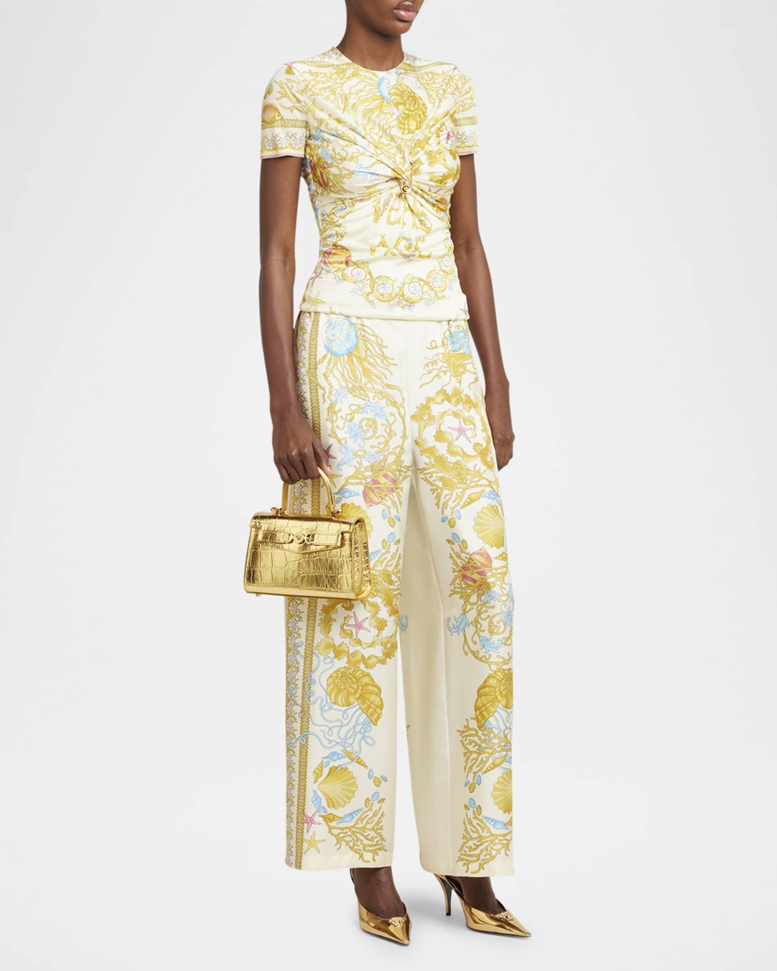 La Medusa Metallic Croc-Embossed Bag Product Image