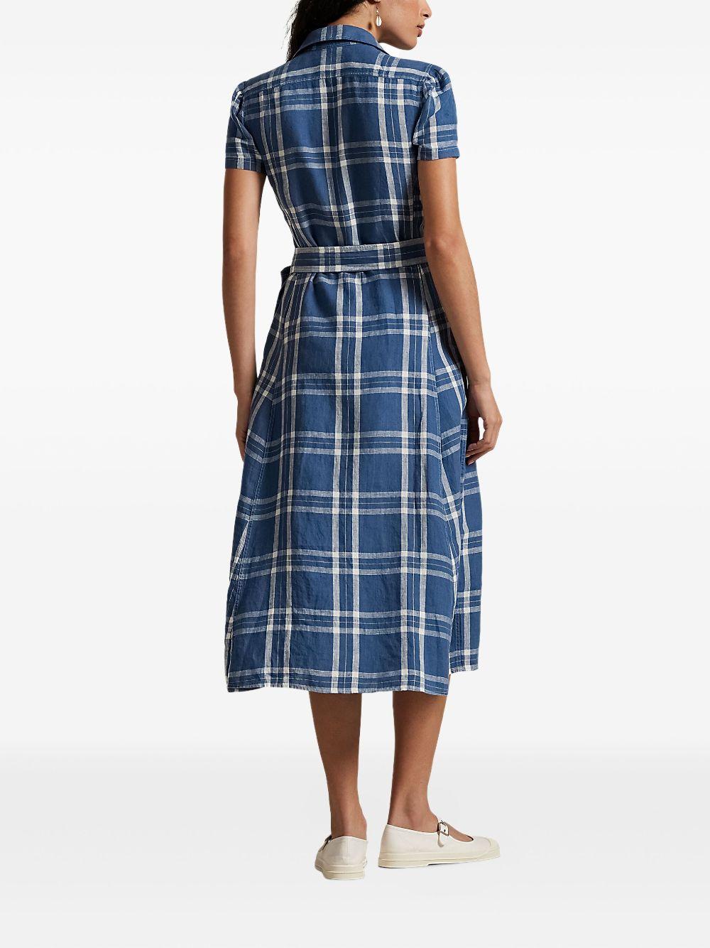 plaid-checked shirtdress Product Image