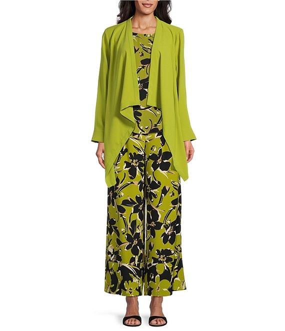 Investments Open Drape Front Long Sleeve Button Cuff Novelty Jacket Product Image