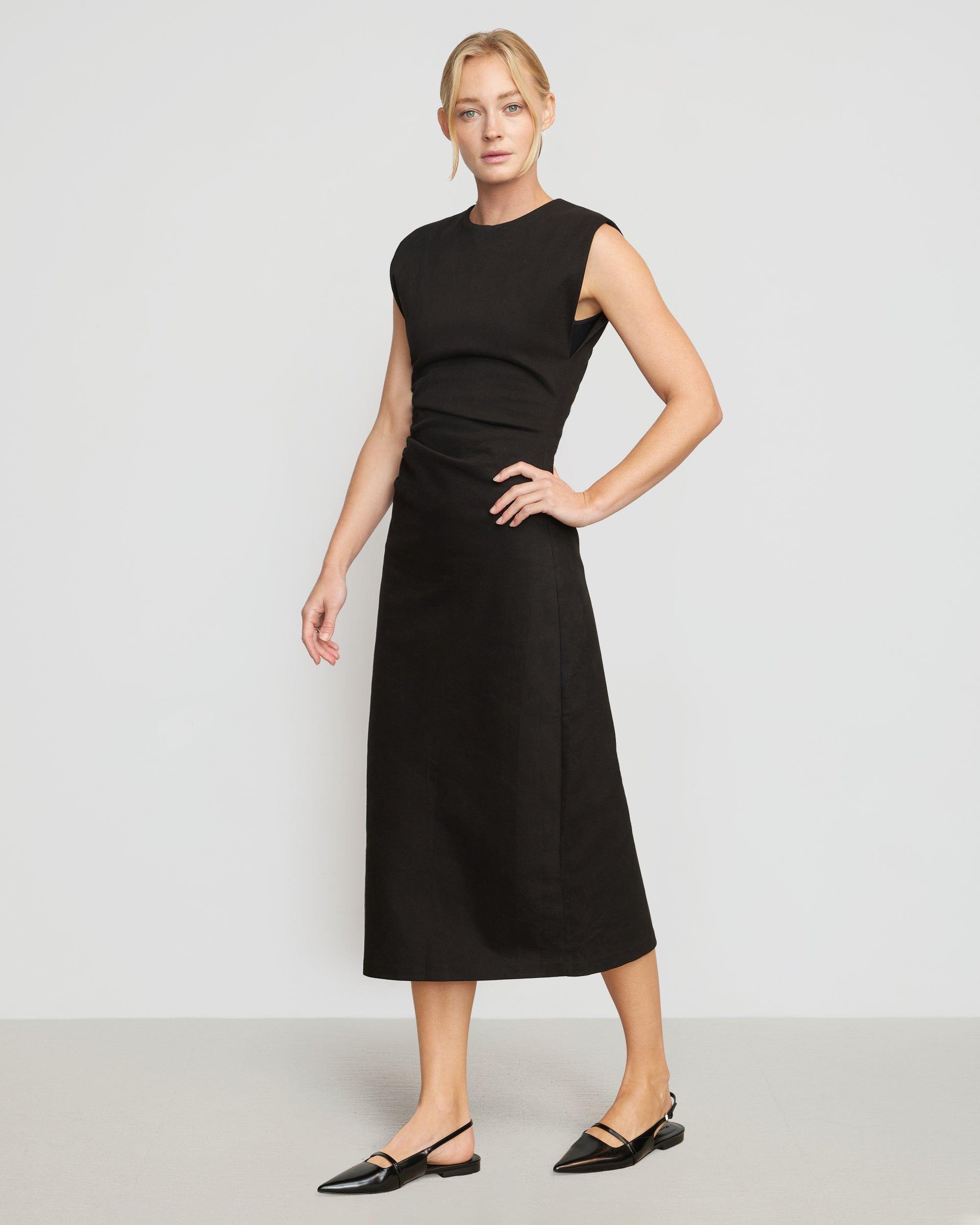 Iman Split-Hem Cotton Twill Dress Product Image