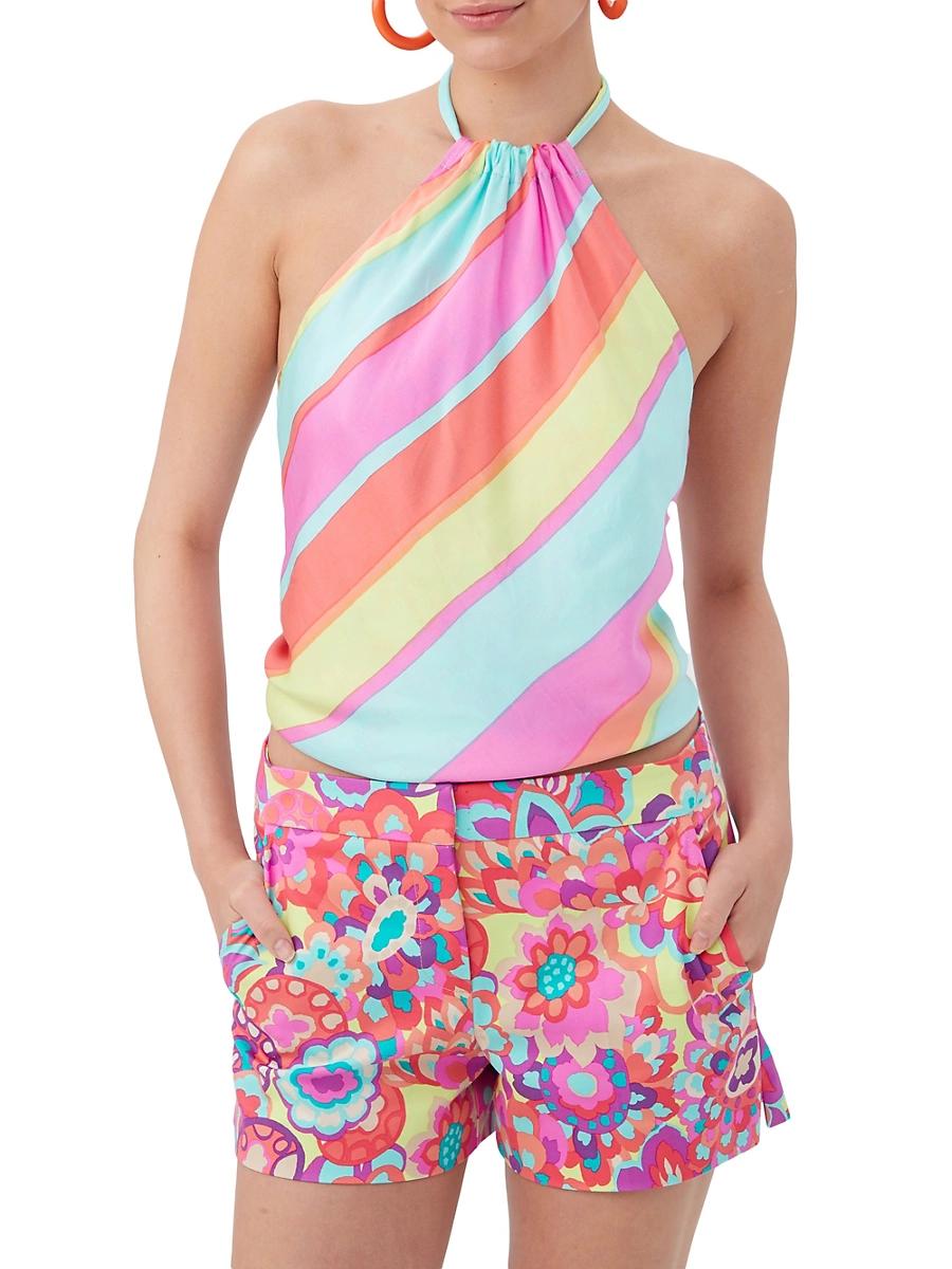 Womens Tamika Striped Halter Top - Product Image