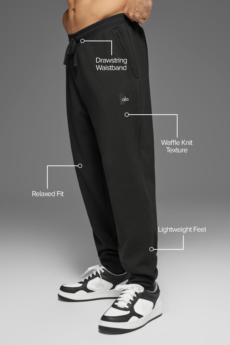 Waffle Lounge Long Sleeve Crew - Black Product Image