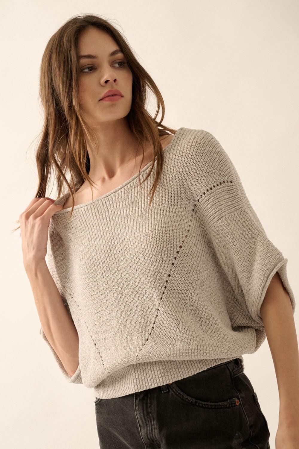 Relaxed Knit Dolman Sleeve Top Product Image