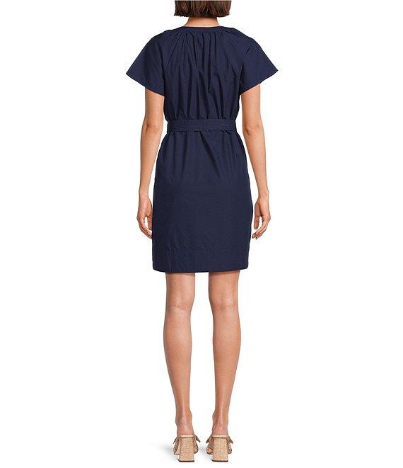 Tommy Bahama Oceana Cotton Poplin Short Sleeve Tie Waist Dress Product Image