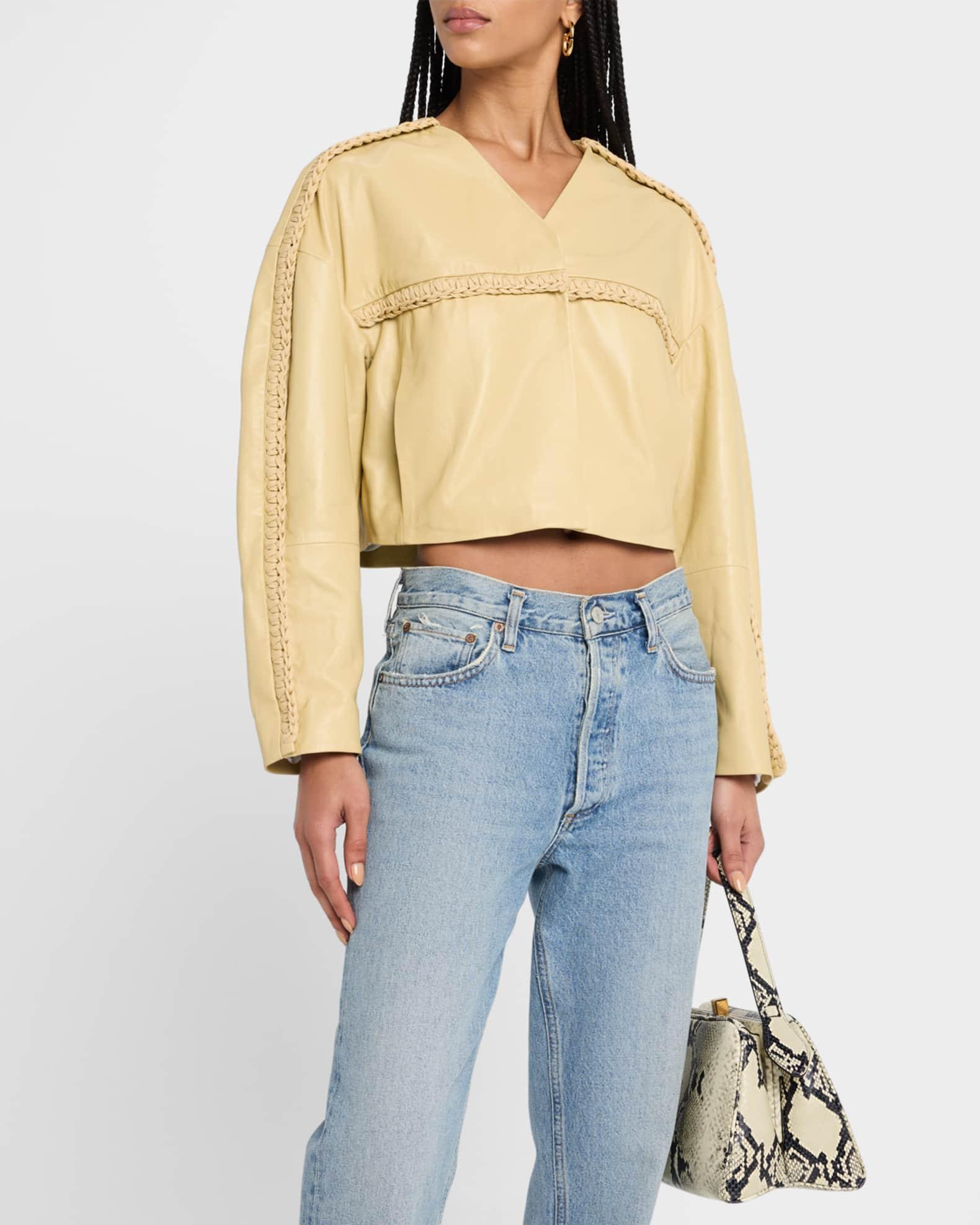 Lonis Crop Leather Jacket Product Image