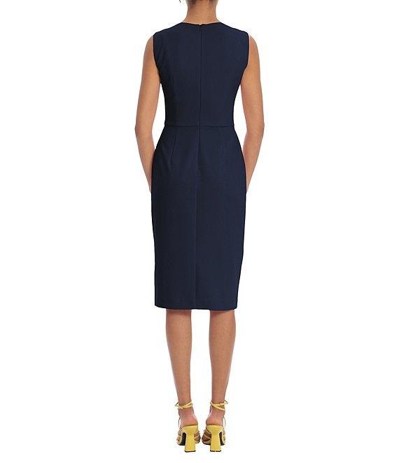 Donna Morgan Cut Out Crew Neck Sleeveless Stretch Crepe Sheath Dress Product Image