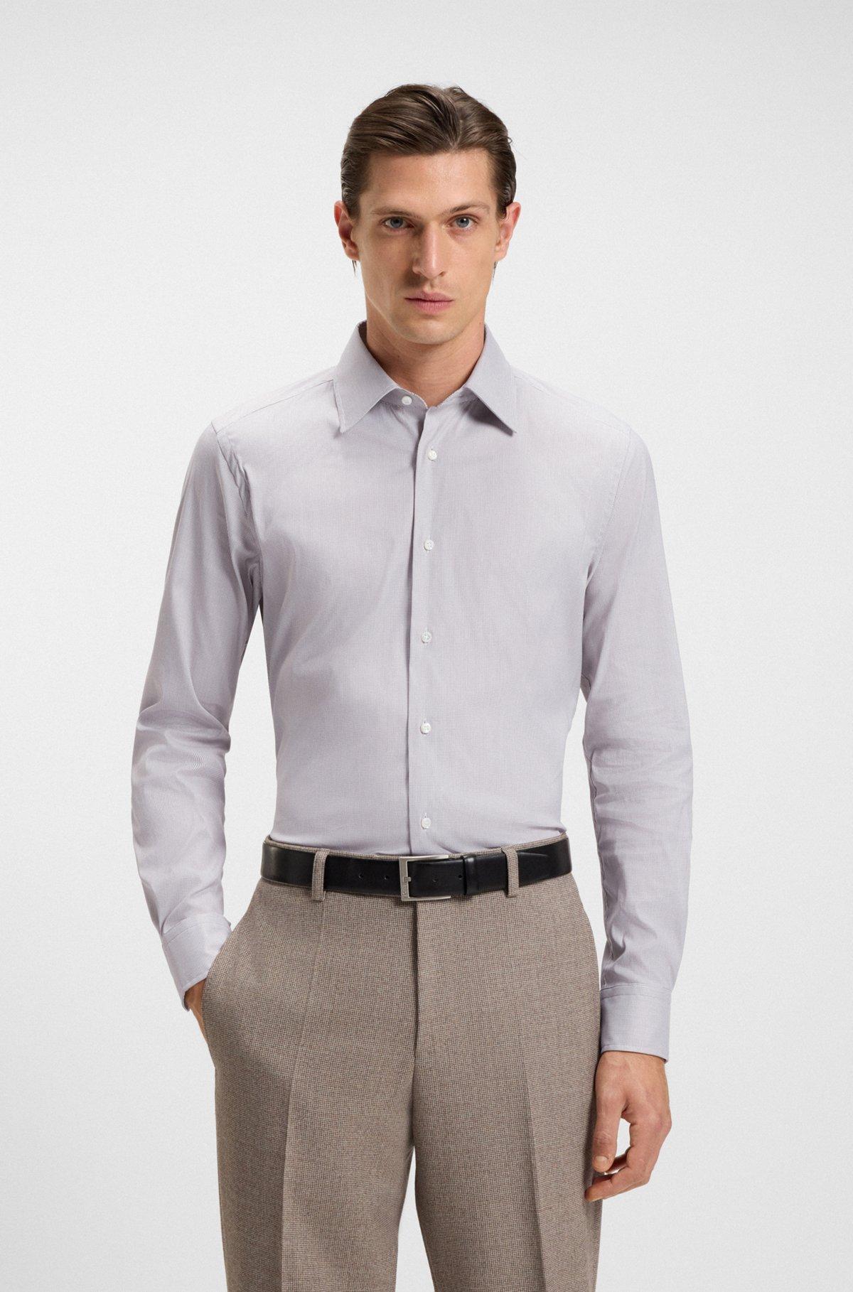 Slim-fit shirt in an Italian cotton blend Product Image