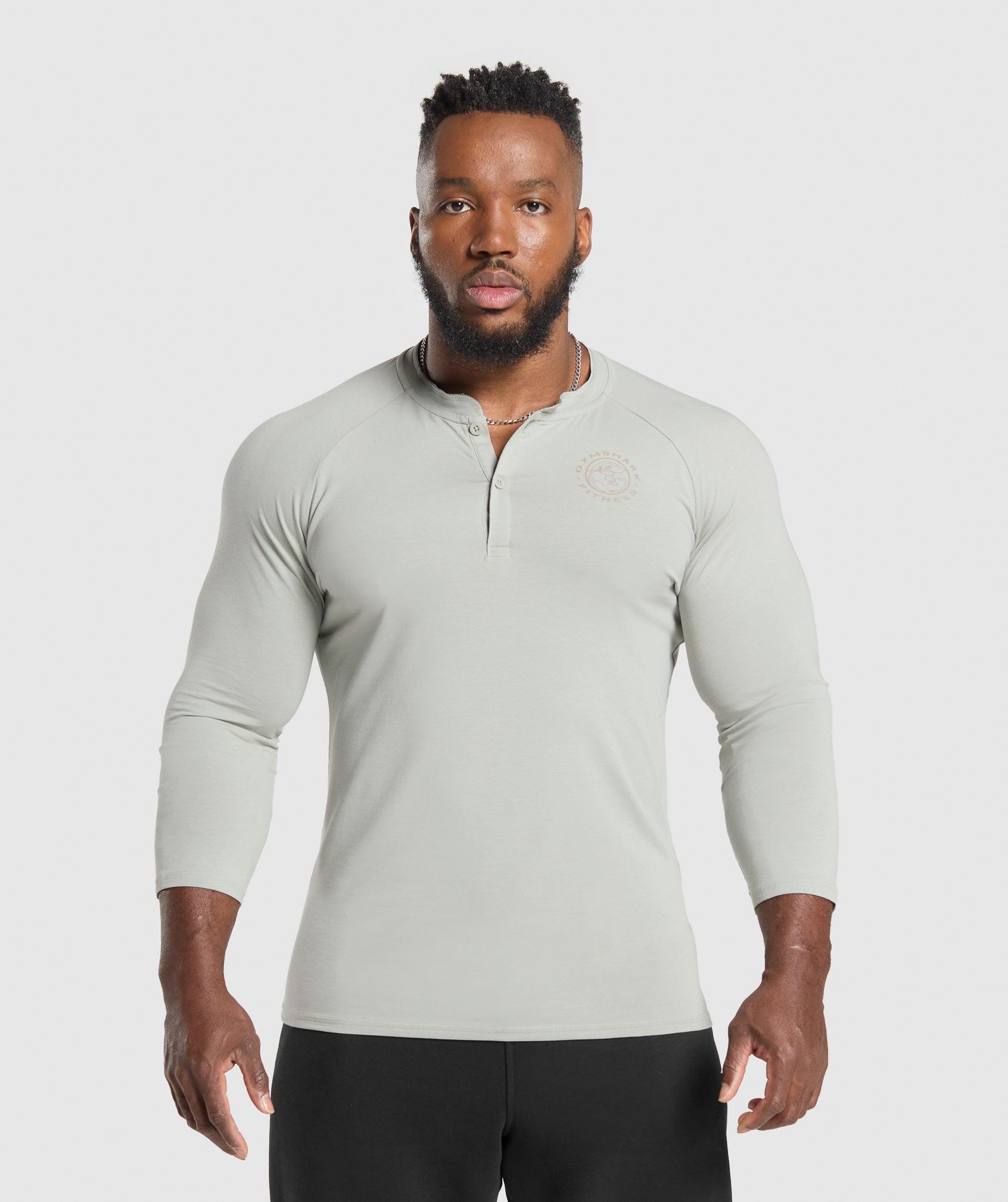 Gymshark Legacy Henley - Stone Grey Male Product Image