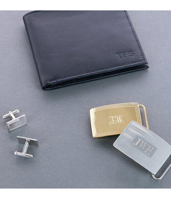 Trafalgar Sterling Silver Rectangle Engine Turned Cuff Links Product Image