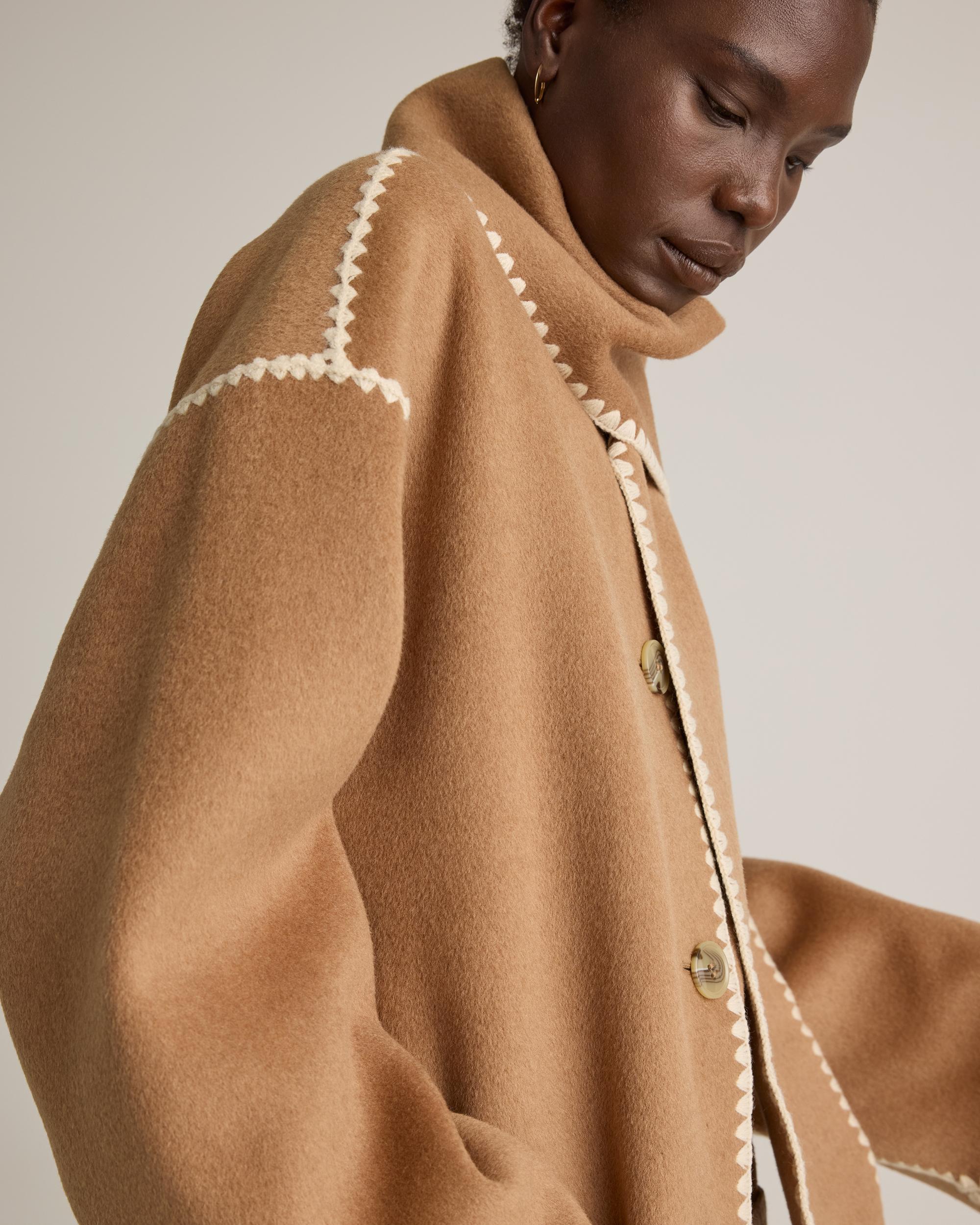 Quince | Women's Double-Faced Merino Wool Scarf Coat Size XL Product Image