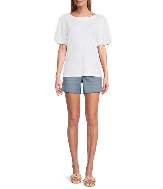 Tommy Bahama Eyelet Embroidery Cotton Lux Tee Shirt Product Image