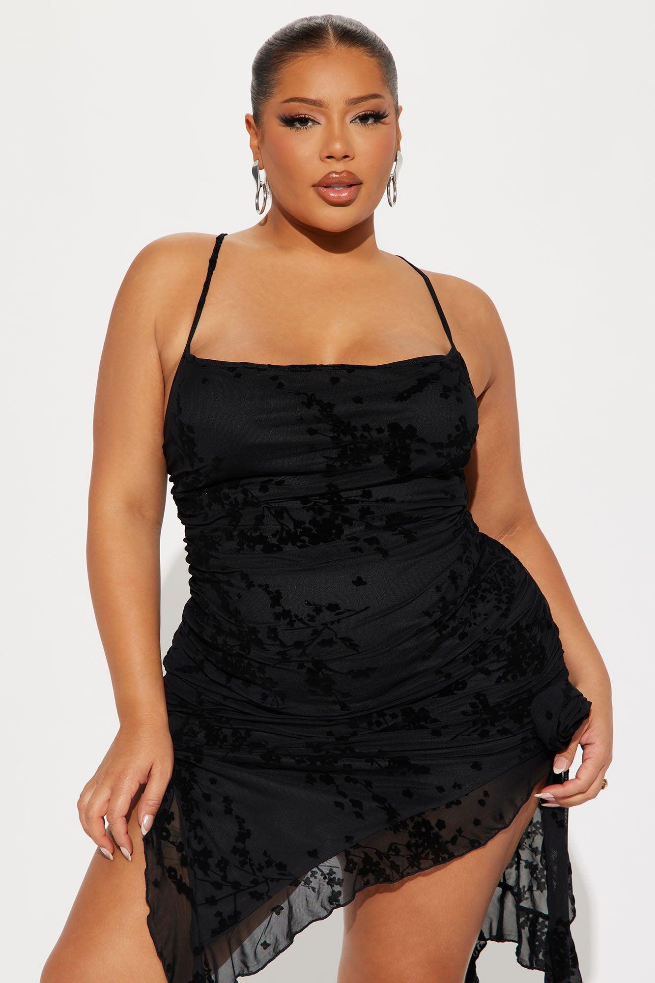 Blossom Bliss Mesh Midi Dress - Black Product Image