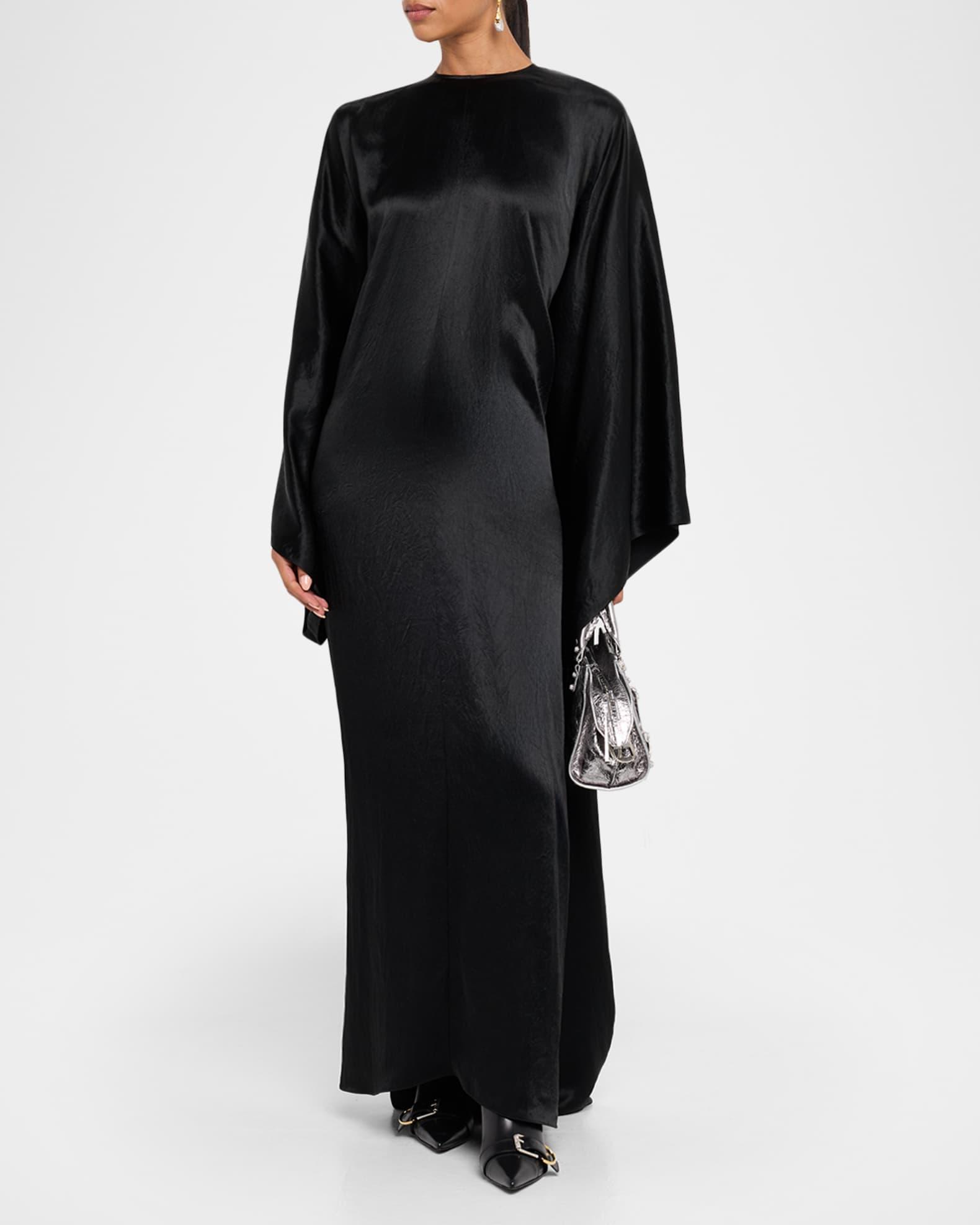 Satin Long-Sleeve Maxi Dress Product Image