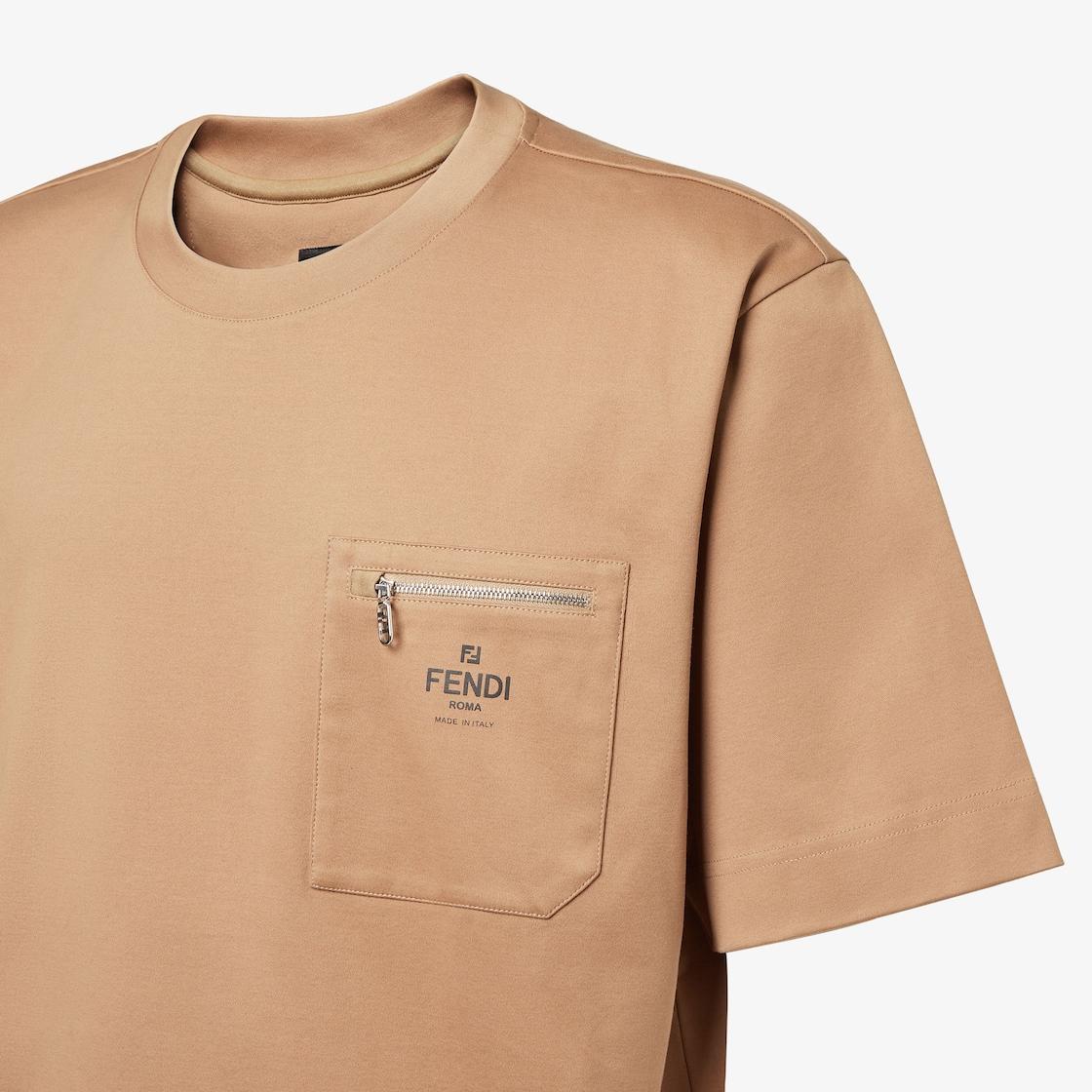 T-ShirtLight brown cotton T-shirt Product Image