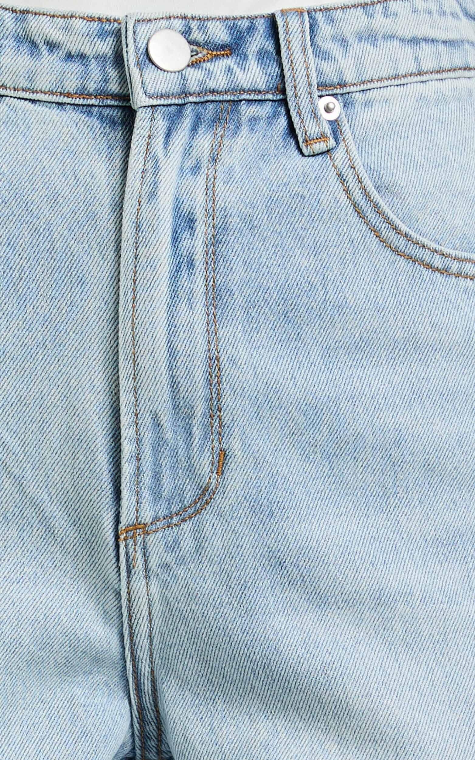 Emman Jeans - High Waisted Cotton Wide Leg Denim Jeans in Sunday Blue Product Image