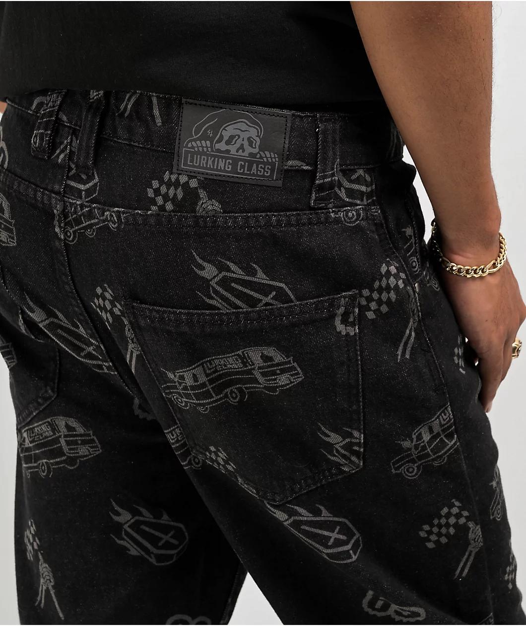 Lurking Class by Sketchy Tank Burnout Black Denim Jeans Product Image