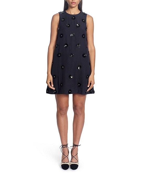 COREY LYNN CALTER Veruca Woven Embroidered Paillette Sequin Mini Shift Dress Product Image