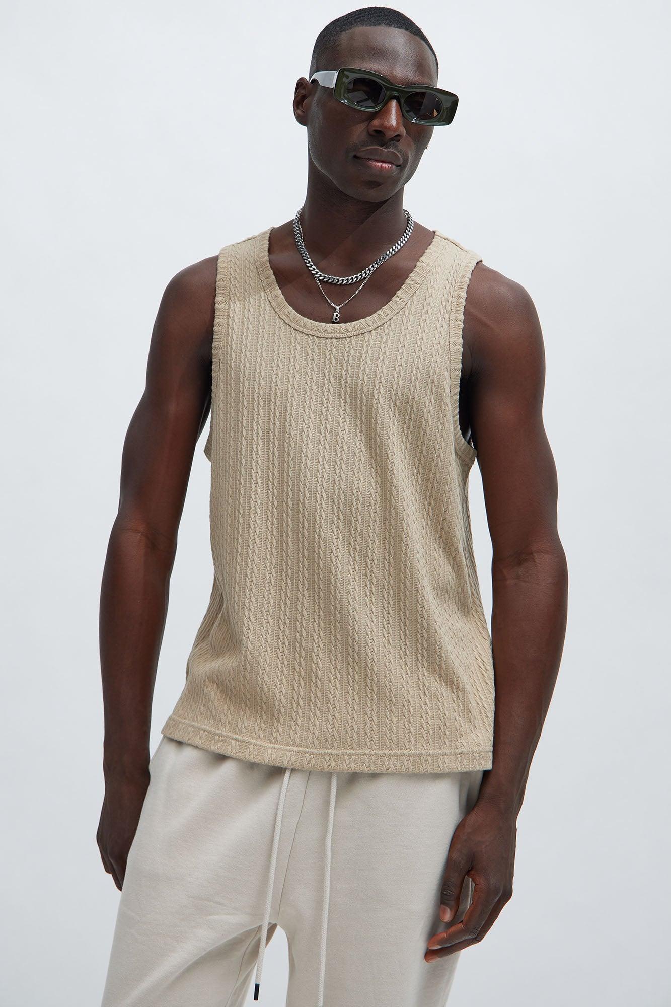 Kellen Textured Tank - Tan Product Image