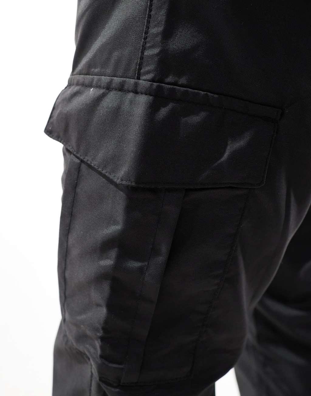 French Connection utility tech cargo pants in black Product Image