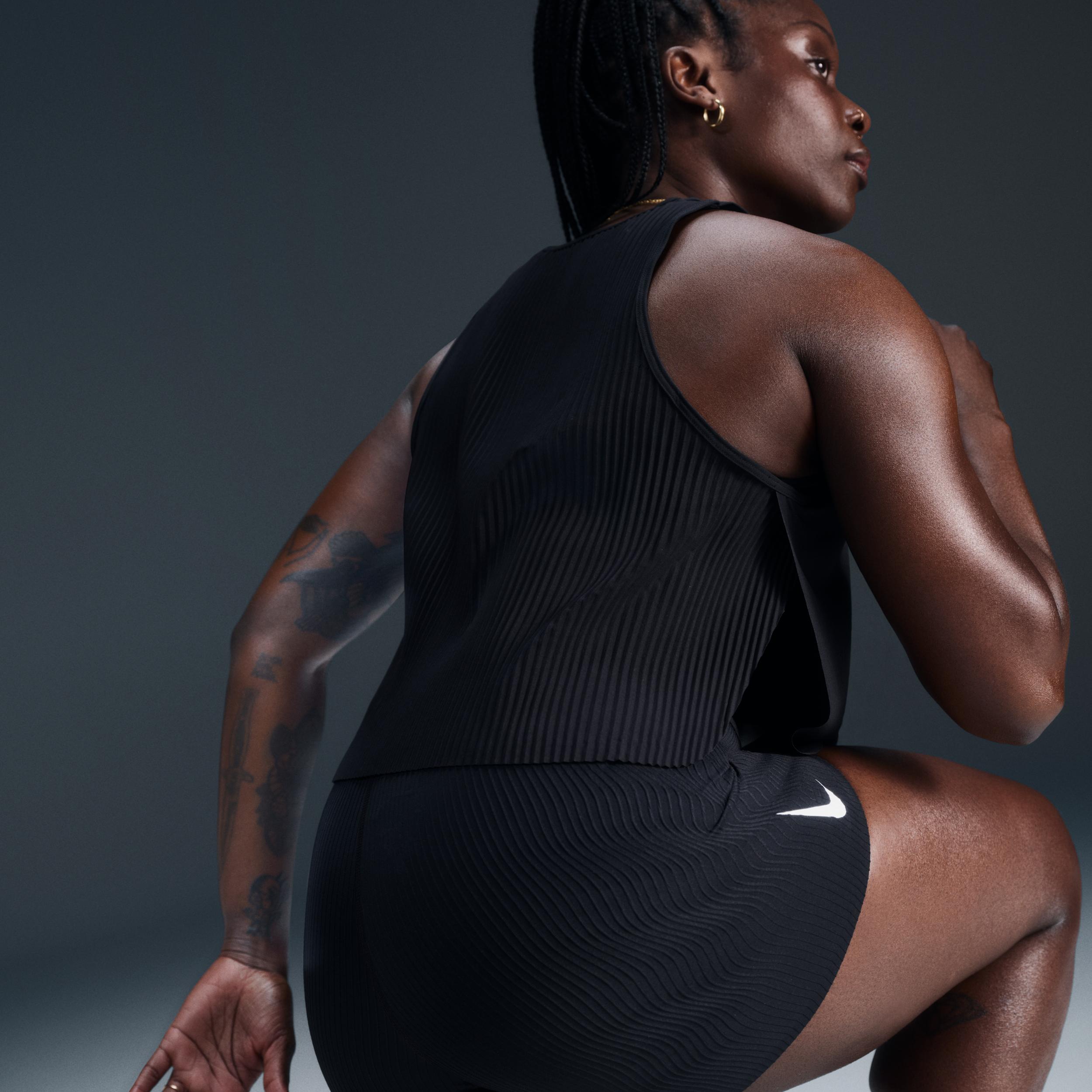 Nike Womens AeroSwift Dri-FIT ADV Cropped Running Tank Top | FN2713-010 Product Image