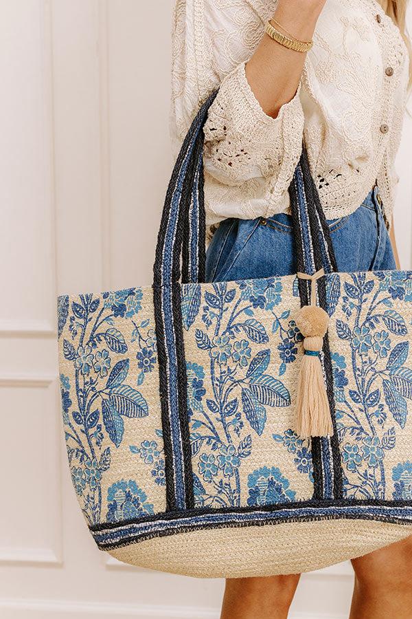 Tropical Escape Floral Jute Tote Product Image