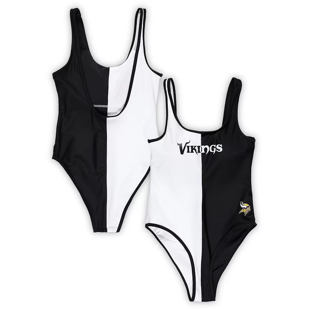 Women's G-III 4Her by Carl Banks Black/White Minnesota Vikings Last Stand One-Piece Swimsuit, Size: XL Product Image