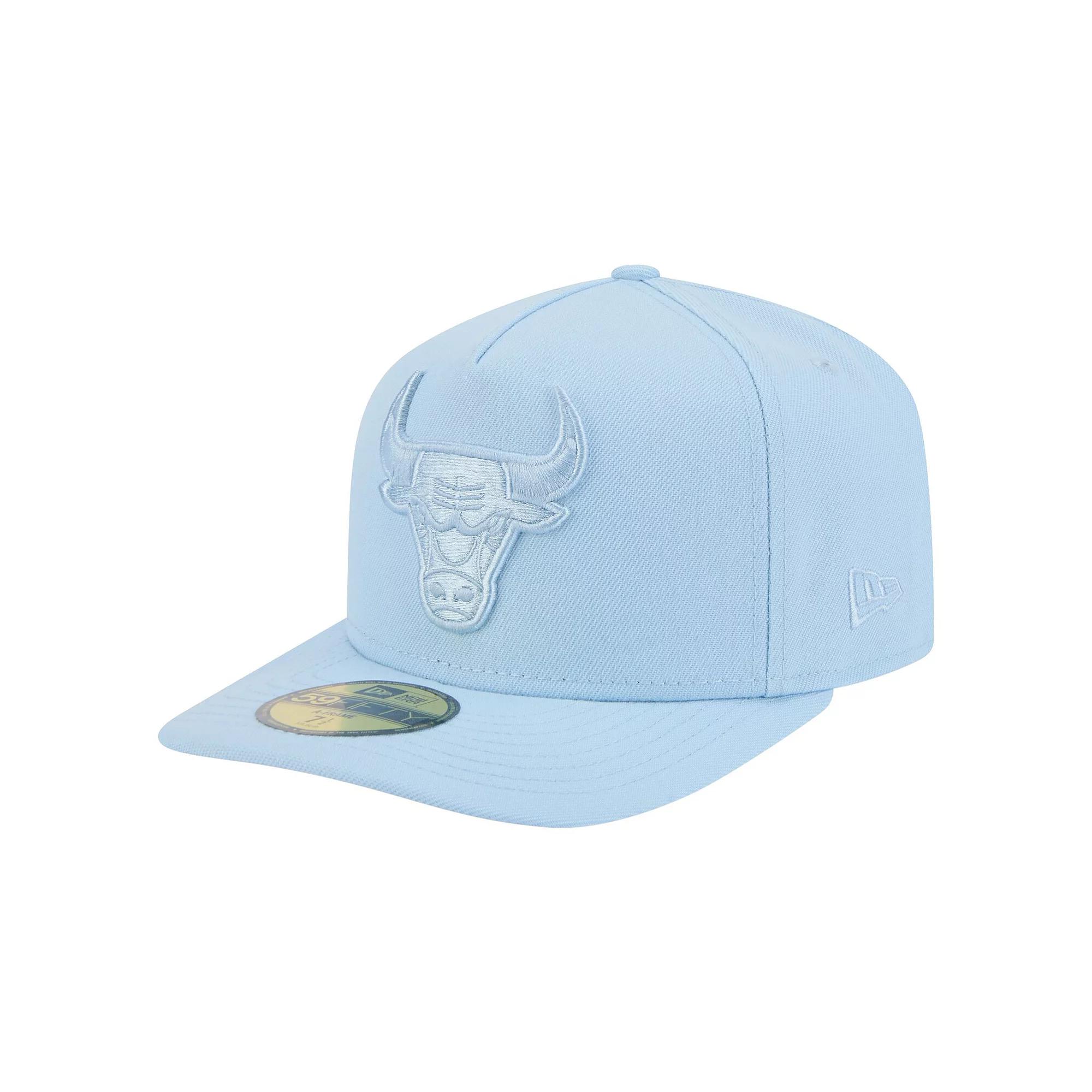 Men's New Era  Light Blue Chicago Bulls Colorpack A-Frame Pinch Front 59FIFTY Fitted Hat, Size: 7 1/4 Product Image
