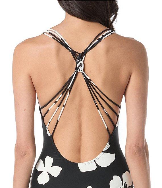 Vince Camuto Floral Plunge V-Neck One Piece Swimsuit Product Image