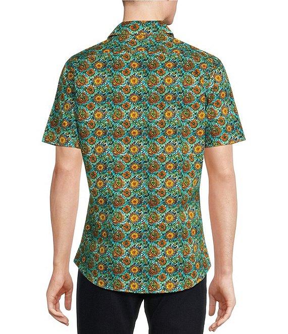 Cremieux Premium Denim Medium Floral Print Stretch Short Sleeve Woven Shirt Product Image