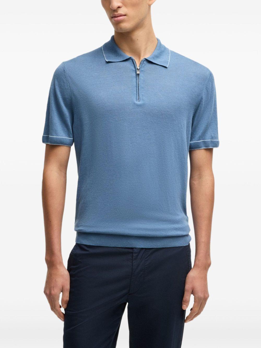 half-zip short-sleeve polo shirt Product Image