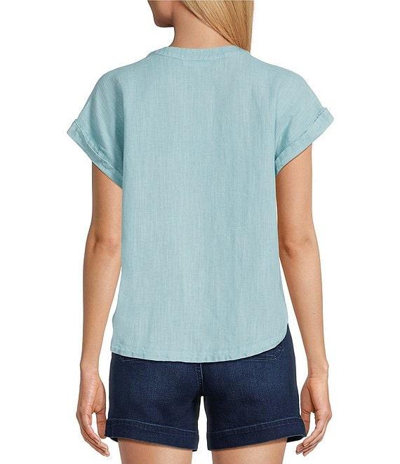 Westbound Cap Sleeve Henley Top Product Image