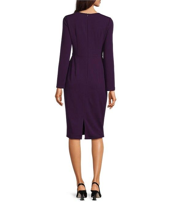 Maggy London Stretch Crew Neck Long Sleeve Dress Product Image