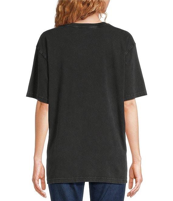 Zutter Knit Puffed Longhorn Bone Western Crew Neck Short Sleeve Oversized Graphic Tee Shirt Product Image